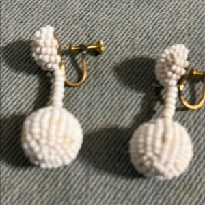 Elegant White Beaded Earrings